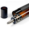 Cuetec Cynergy X Amber Pool Cue - Leather Poly Wrap - Collar, Joint and Joint Protectors