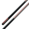 KODA Split Black/Red Pool Cue - KD29-RD - Butt Sleeve and Forearm