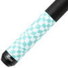 Rage RG07 Sky Blue Checkered Flag Pool Cue - Butt Detail