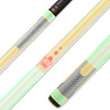 Poison Candy Pool Cue with Carbon Fiber Shaft - Green/Peach - Detail