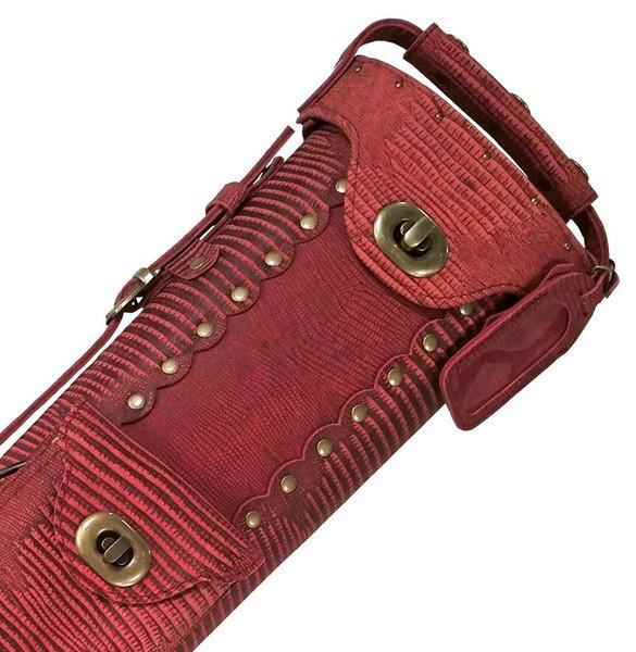 2x4 Burgundy Lizard Skin Cue Case | Find an Instroke 2x4 Burgundy