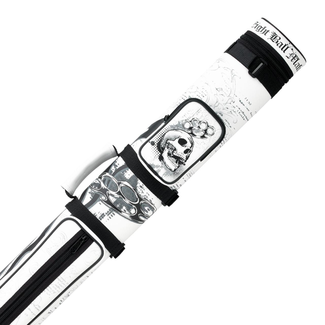 Eight Ball Mafia Skull and Brass Knuckles Pool Cue Case - 2x2