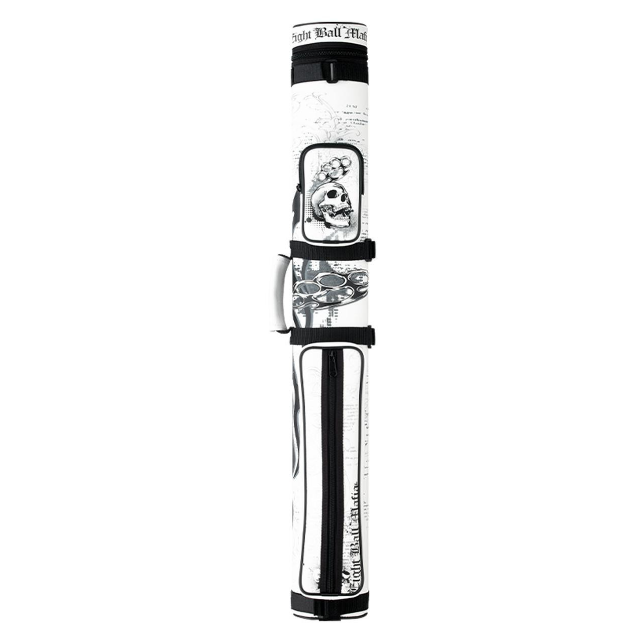Eight Ball Mafia ビリヤードキューケース Eight Ball Mafia Skull and Brass Knuckles Pool Cue Case - 2x2
