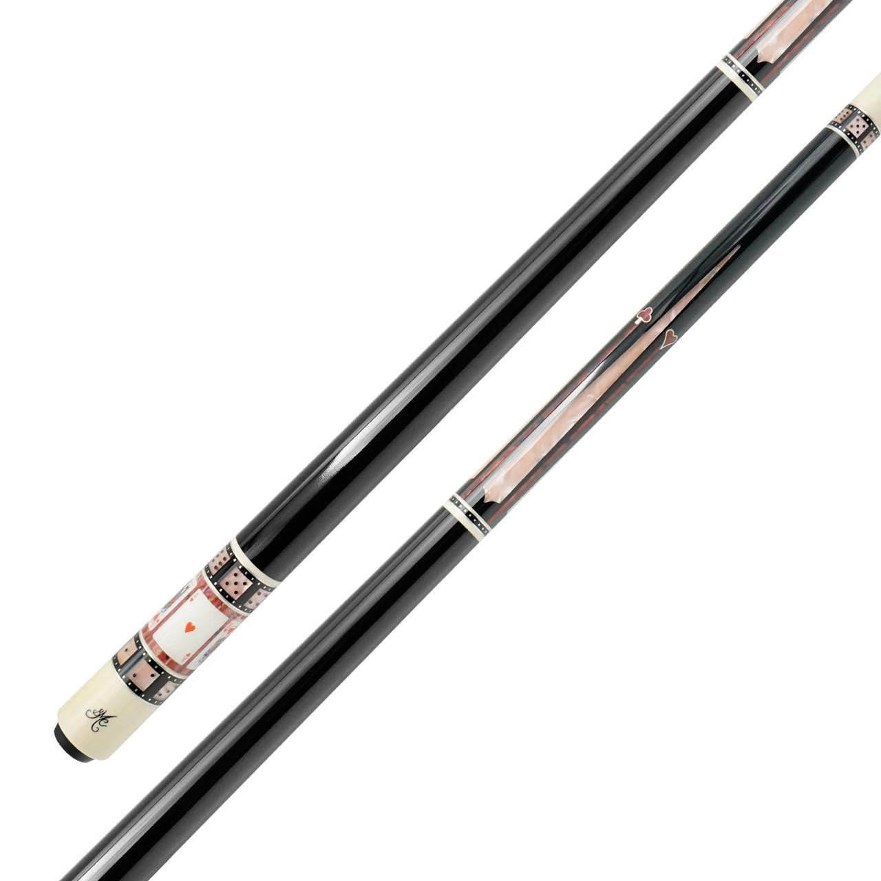 Meucci BMC Casino 9 Pool Cue - Black With Hearts - FCI Billiards