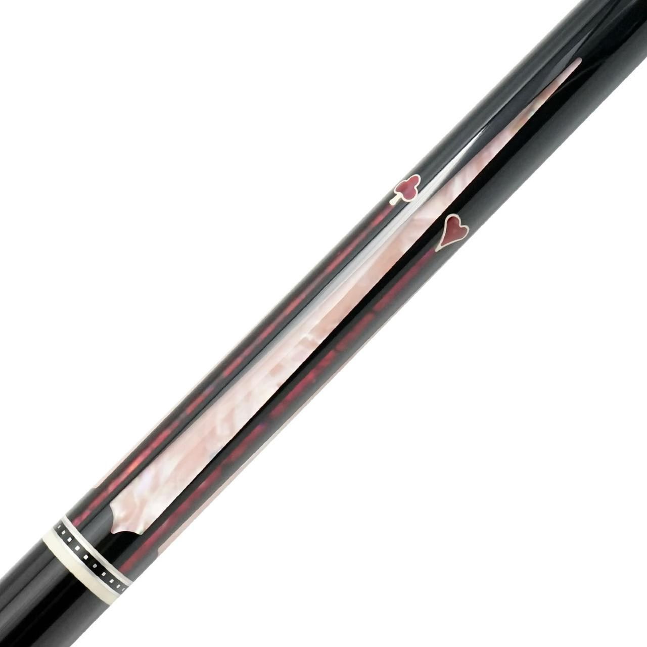 Meucci BMC Casino 9 Pool Cue - Black With Hearts - FCI Billiards