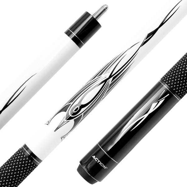 Action BW02 プールキュー ビリヤードキュー Action BW02 Black and White Pool Cue | Bird Design with Tec-Relon Wrap
