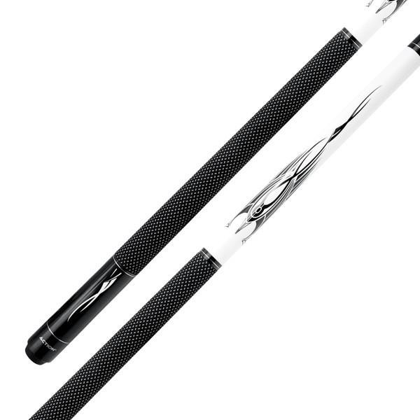 Action BW02 Black and White Pool Cue | Bird Design with Tec-Relon Wrap