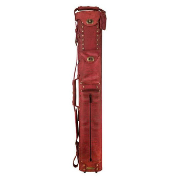 Instroke Exotic Cue Case with Burgundy Lizard Skin - 2x4 - Front Instroke Exotic Cue Case with Burgundy Lizard Skin - 2x4 - Front
