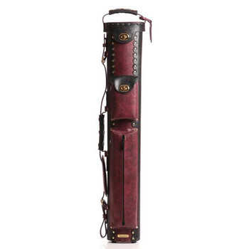 Instroke 3x7 Vinyl Cowboy Black & Burgundy Pool Cue Case - Front Instroke 3x7 Vinyl Cowboy Black & Burgundy Pool Cue Case - Front