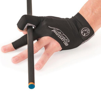 Predator Second Skin Black and Gray Pool Glove - Left Hand - With Cue