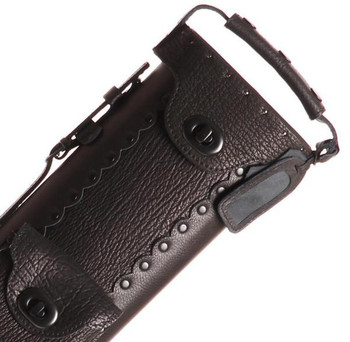 Instroke Shark Skin Leather Pool Cue Case - 2x2 All-Black - Detail Instroke Shark Skin Leather Pool Cue Case - 2x2 All-Black - Detail