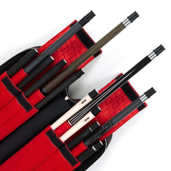 Cuetec Pro Line Black Soft Pool Cue Case - 4x8 - Open With Cues