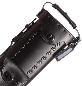 Instroke Leather Cowboy All Black Pool Cue Case - 2x2 - Detail Instroke Leather Cowboy All Black Pool Cue Case - 2x2 - Detail