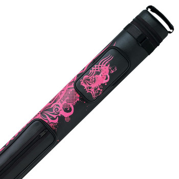 Athena Pink Tribal Rose Pool Cue Case - 2x2 - Detail