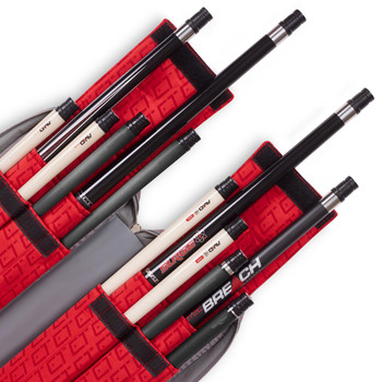 Cuetec Pro Line Speed Grey Soft Pool Cue Case - 4x8 - Open With Cues