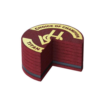 HOW Titan Leather Pool Cue Tip - Layer Cross-Section HOW Titan Leather Pool Cue Tip - Layer Cross-Section