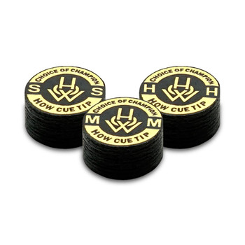 HOW Black Leather Pool Cue Tip - Front HOW Black Leather Pool Cue Tip - Front