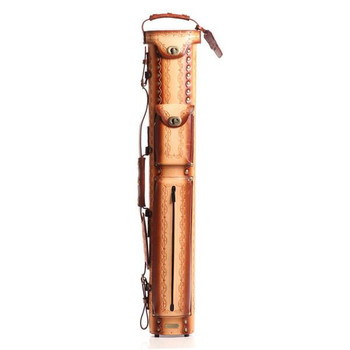 Instroke Saddle Brown Airbrushed D01 Pool Cue Case - 2x4 - Front Instroke Saddle Brown Airbrushed D01 Pool Cue Case - 2x4 - Front
