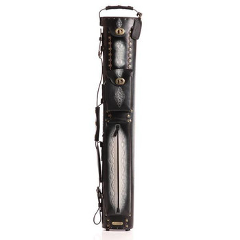 Instroke Saddle Black Airbrushed D03 Pool Cue Case - 2x4 - Front Instroke Saddle Black Airbrushed D03 Pool Cue Case - 2x4 - Front