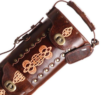 Instroke Saddle Brown Hand Painted D03 Pool Cue Case - 2x4 - Detail Instroke Saddle Brown Hand Painted D03 Pool Cue Case - 2x4 - Detail