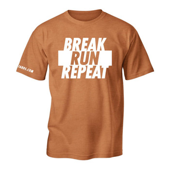 Break Run Repeat T-Shirt - Heather Orange - Front