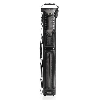 Instroke Saddle Black Airbrushed D01 Pool Cue Case - 3x5 - Front Instroke Saddle Black Airbrushed D01 Pool Cue Case - 3x5 - Front