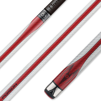 Poison Maelith Pool Cue With Carbon Fiber Shaft - Grey/Red - Detail