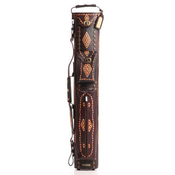 Instroke Saddle Brown Hand Painted D04 Pool Cue Case - 3x5 - Front Instroke Saddle Brown Hand Painted D04 Pool Cue Case - 3x5 - Front