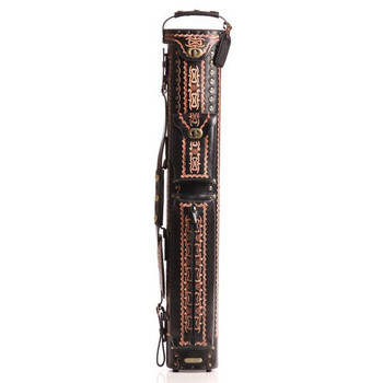 Instroke Saddle Black Hand Painted D06 Pool Cue Case - 3x5 - Front Instroke Saddle Black Hand Painted D06 Pool Cue Case - 3x5 - Front