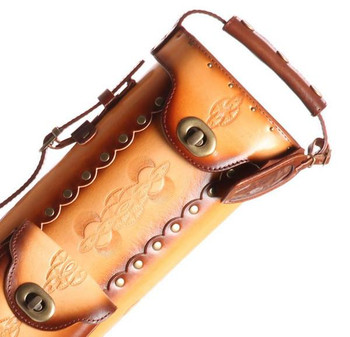 Instroke 3x7 Saddle Brown Airbrushed D03 Pool Cue Case - Detail Instroke 3x7 Saddle Brown Airbrushed D03 Pool Cue Case - Detail