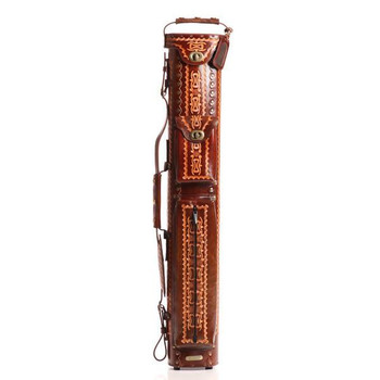 Instroke 3x7 Saddle Brown Hand painted D06 Pool Cue Case - Front Instroke 3x7 Saddle Brown Hand painted D06 Pool Cue Case - Front