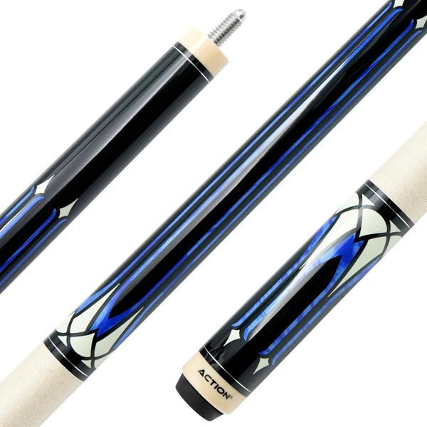 Action ACT136 Pool Cue | Blue and White Points
