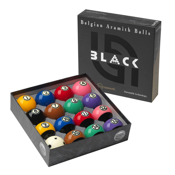 Aramith Tournament BLACK Pool Ball Set - Open Box