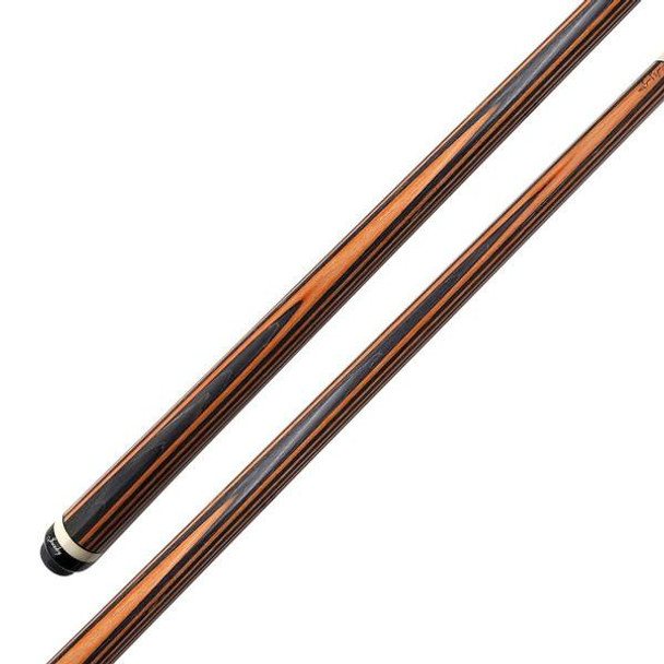 Jacoby Custom Cue - Laminated Orange and Gray - Butt Sleeve and Forearm