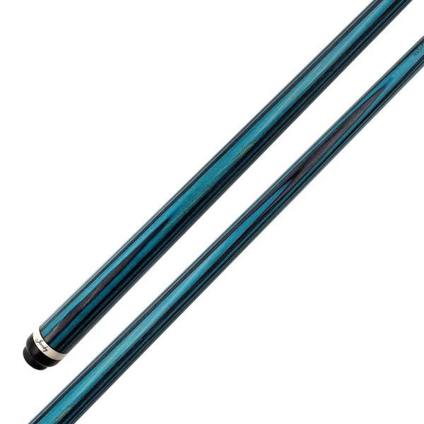 Jacoby Custom Cue - Laminated Teal and Gray - Butt Sleeve and Forearm