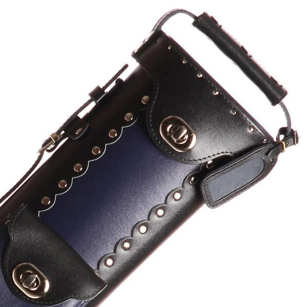 Instroke 3x7 Geo Blue Pool Cue Case - Top Detail