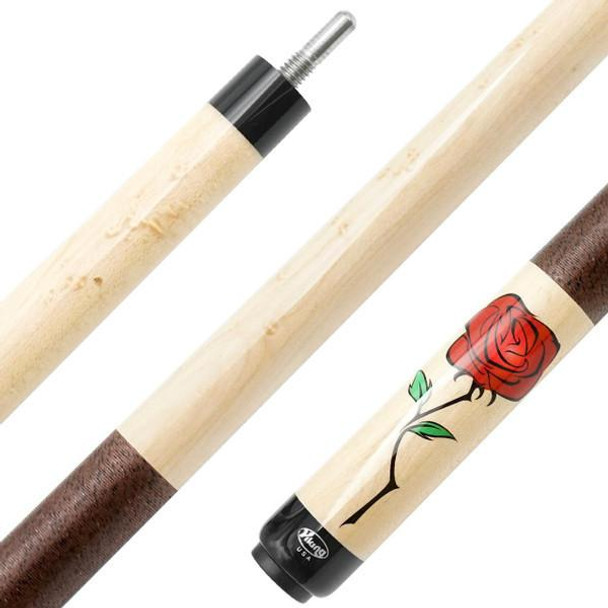 Viking Pool Cue - DeCues Wild Rose - Detail Viking Pool Cue - DeCues Wild Rose - Detail