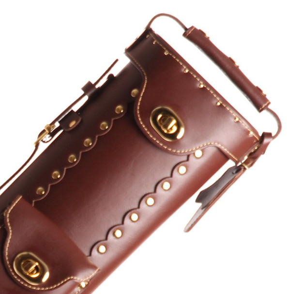  Instroke Leather Cowboy Brown Pool Cue Case - 2x2 