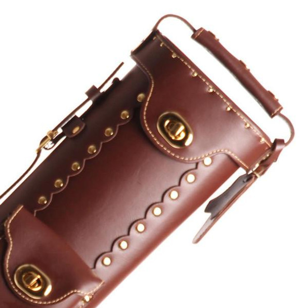 Instroke Leather Cowboy Brown Pool Cue Case - 2x2 - Detail Instroke Leather Cowboy Brown Pool Cue Case - 2x2 - Detail