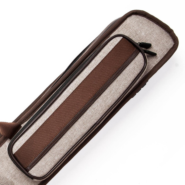 Lucasi DUO Brown Pool Cue Case - Soft - 3x5 - Detail Lucasi DUO Brown Pool Cue Case - Soft - 3x5 - Detail