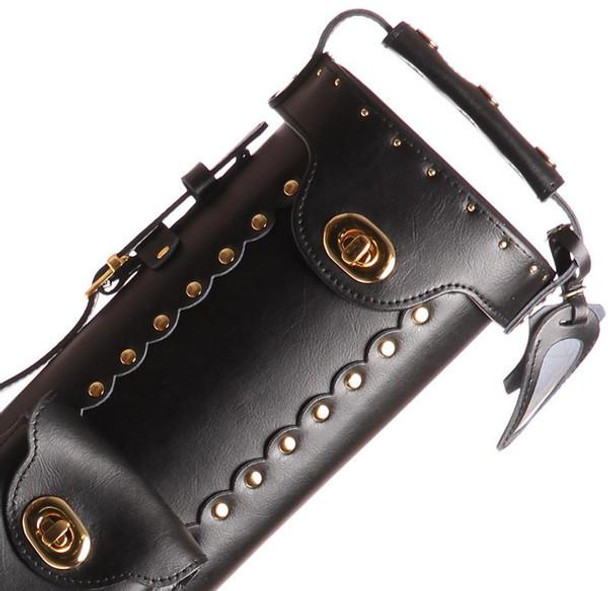 Instroke Leather Cowboy Black Pool Cue Case - 2x3 - Detail