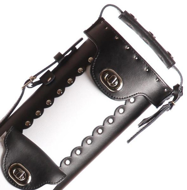 Instroke Leather Cowboy Black and White Pool Cue Case - 3x5 - Detail