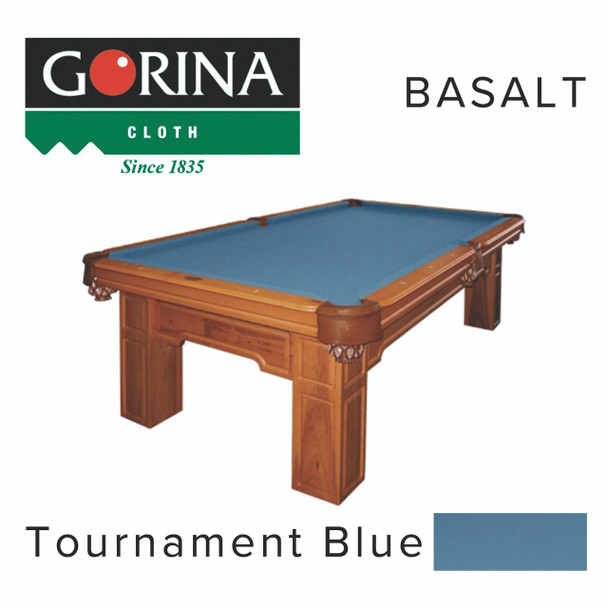 Gorina Basalt Pool Table Cloth - 8ft OS - Tournament Blue