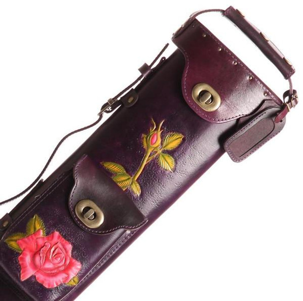 Instroke 2x4 Pool Cue Case - Rose Red - Top Detail