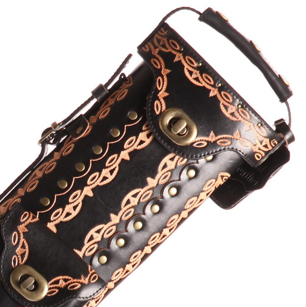 Instroke Saddle Pool Cue Case | Black/Handpainted/D01 | 2x4 - Top
