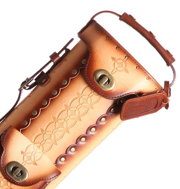 Instroke Saddle Pool Cue Case | Dark Brown/Airbrush/D05 | 2x4 - Top