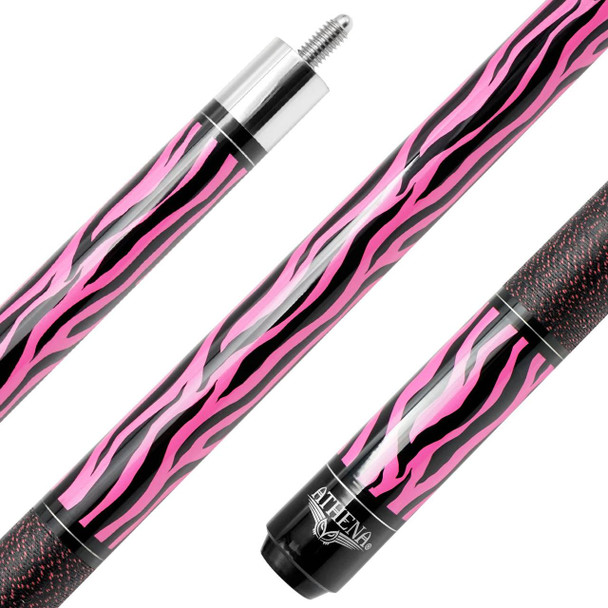 Athena Pool Cue - ATH63 - Pink Zebra Print Detail