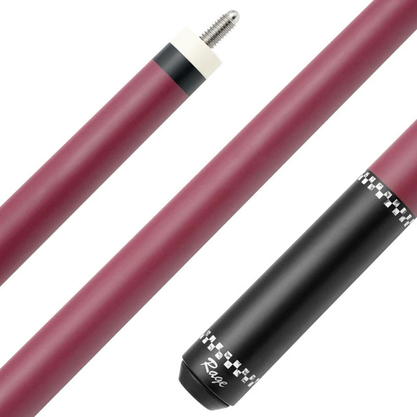Rage RG05 No Wrap Pool Cue - Plum Red with Checkers - Detail