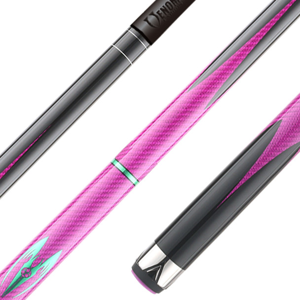 Poison Maelith Pool Cue With Carbon Fiber Shaft - Pink/Black - Detail
