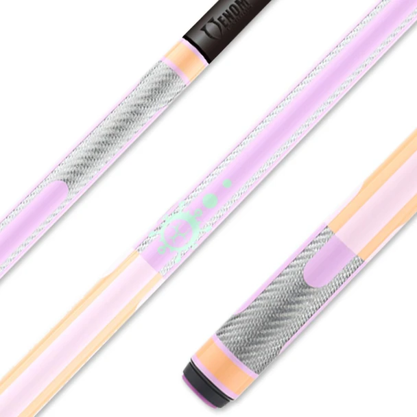 Poison Candy Pool Cue with Carbon Fiber Shaft - Peach/Lavender - Detail